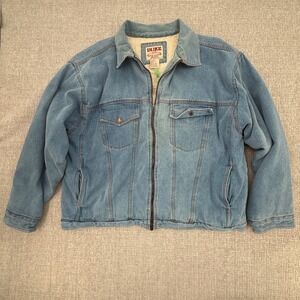 Duke Haband 2XL Mens Denim Trucker Jacket Sherpa Lined Jean Coat Winter